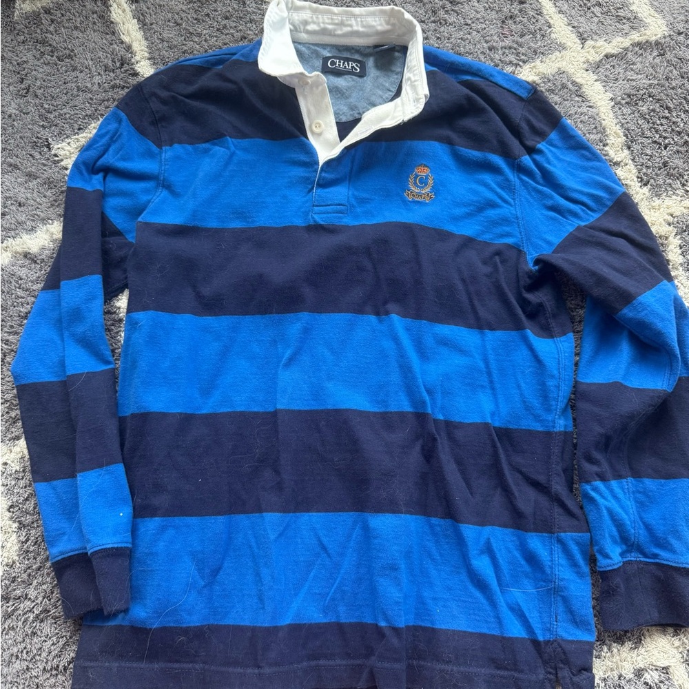 Chaps Bold Blue and Black Rugby Shirt